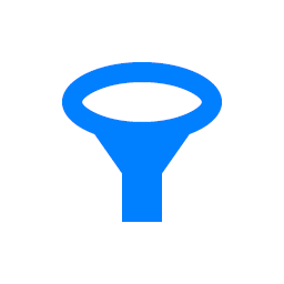 Blue  funnel icon - representing filter system in Schoolbox