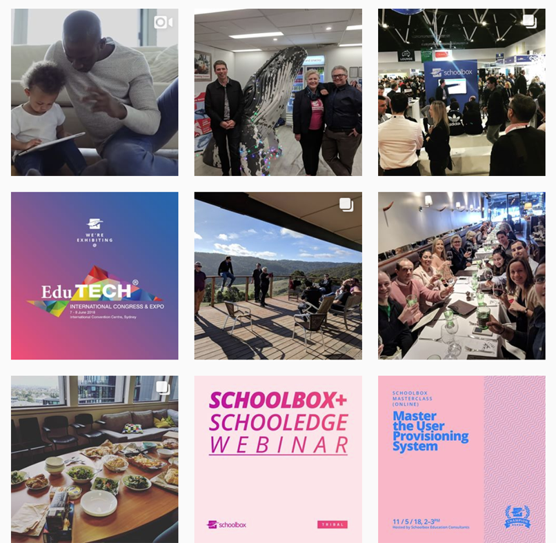 A glimpse of Schoolbox Instagram feed