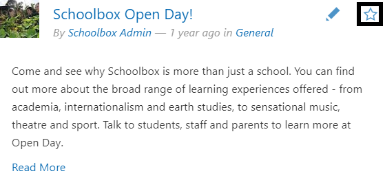 save for later feature with Schoolbox News