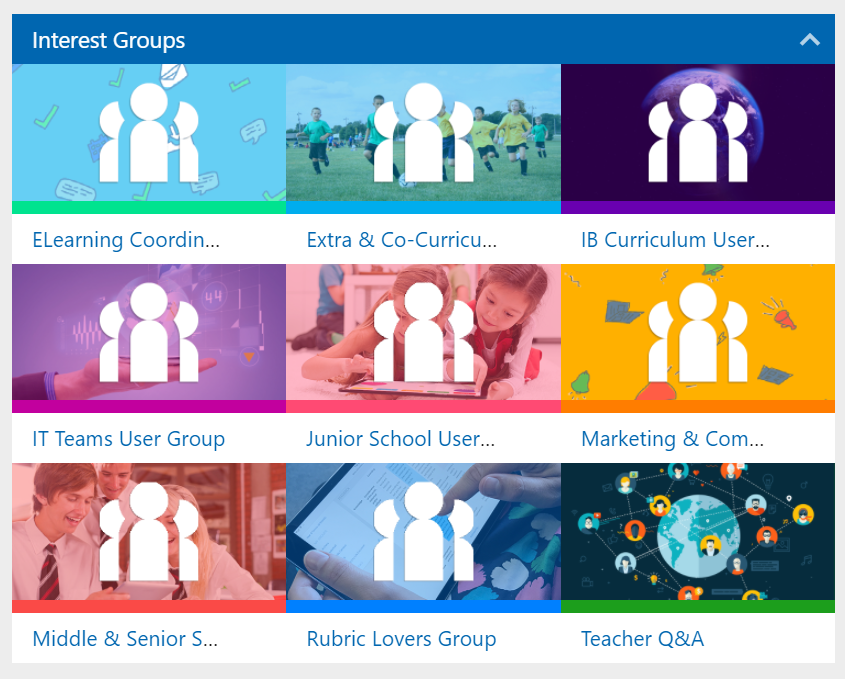 example of interest groups in Schoolbox