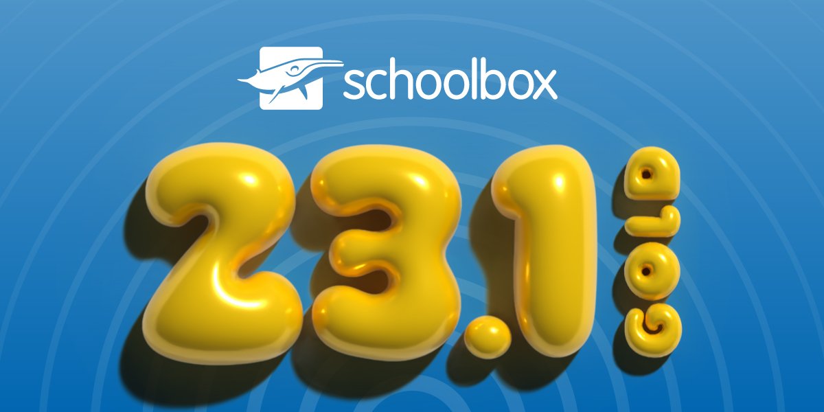 Schoolbox Major Release 23.1 Gold Artwork 1200x600px
