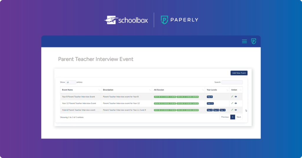 Illustration of Paperly Parent Teacher Interviews functionality