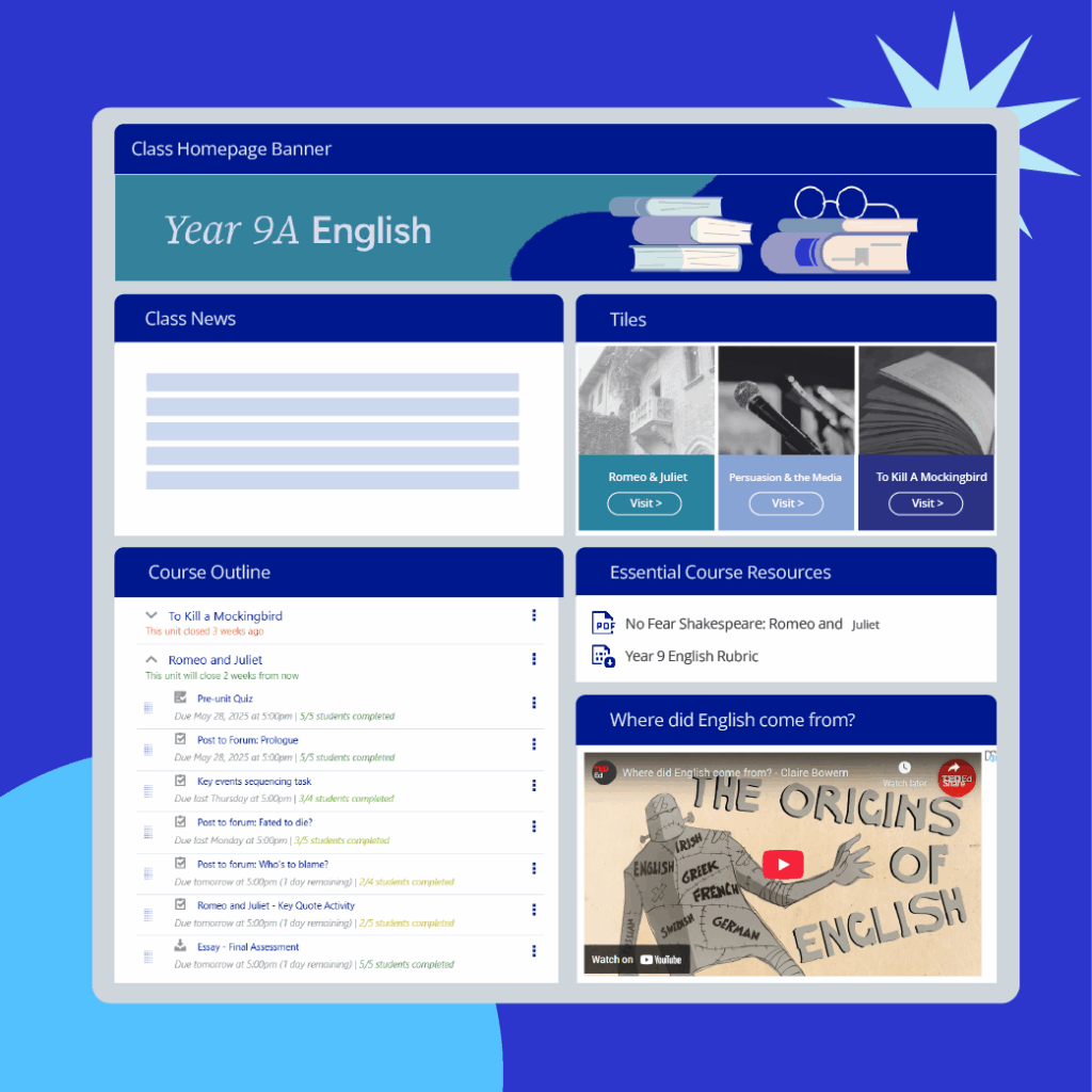 IndependentSchools Customisable courses, units, pages
