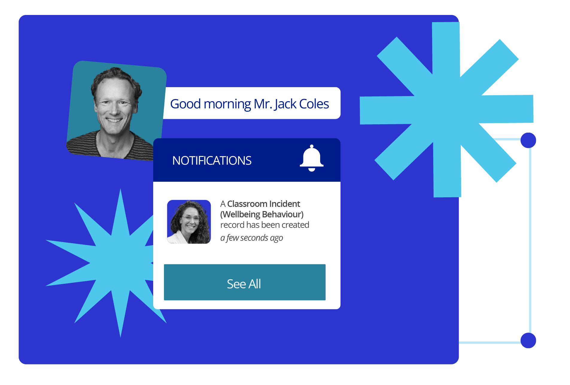 Instantly alert relevant staff based on type and level.