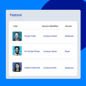 Pastoral Care Protect data with role based permissions