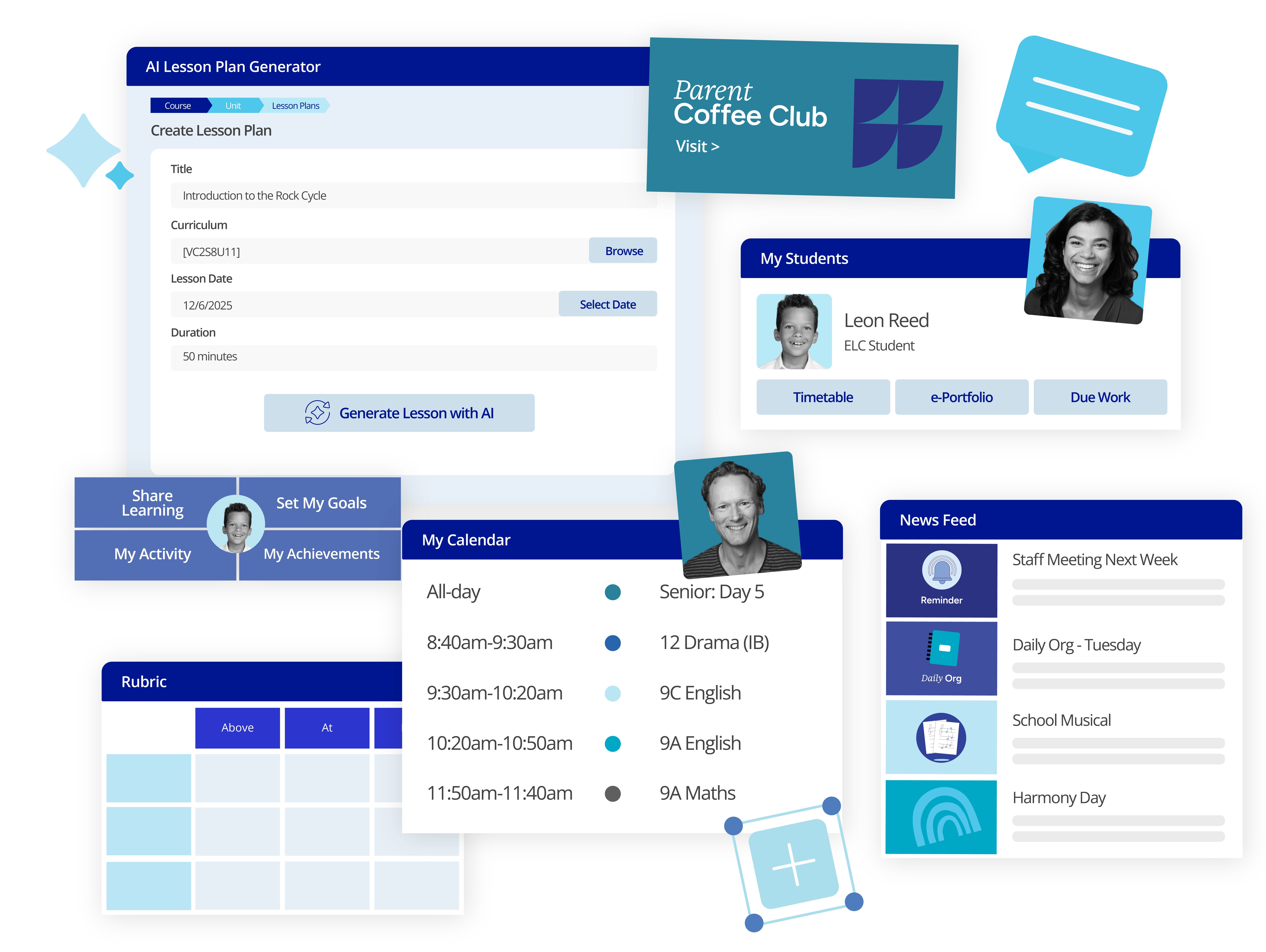 Schoolbox LMS dashboard examples