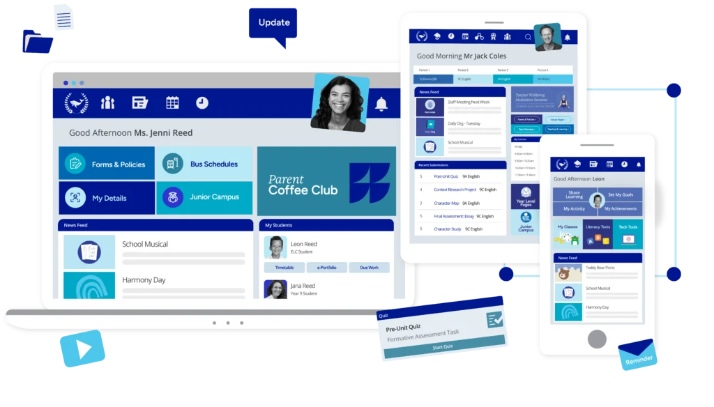 Parent Teacher Student Schoolbox UI