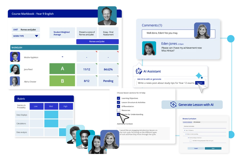 A showcase of Schoolbox's powerful integration of tools and data